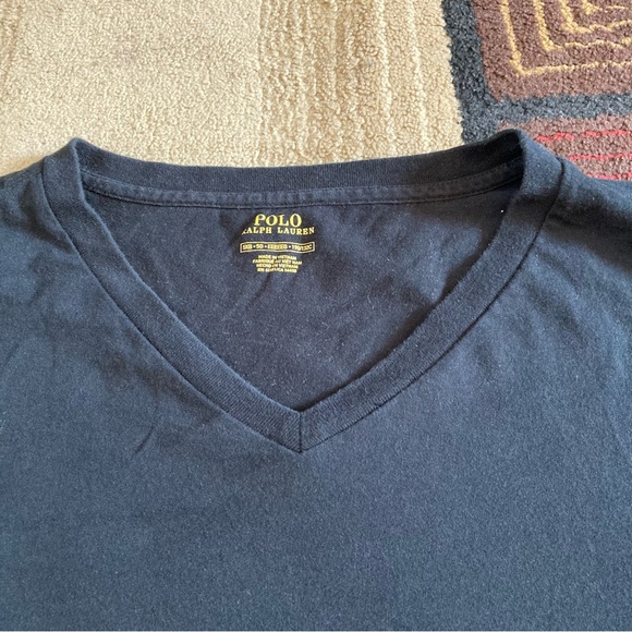 Polo Ralph Lauren Men's V-Neck Shirt Short Sleeve Black Red Pony Sz 5XB - Picture 3 of 7